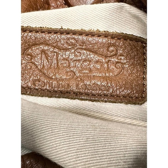 Margot Brown Genuine Leather Fringed Slouch Bag Large - Picture 5 of 6